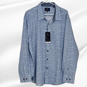 2/$30 Con.Struct Blue Liberty Floral Slim Fit Stretch Shirt 3XL